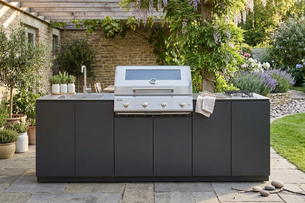 Outdoor kitchen with barbecue