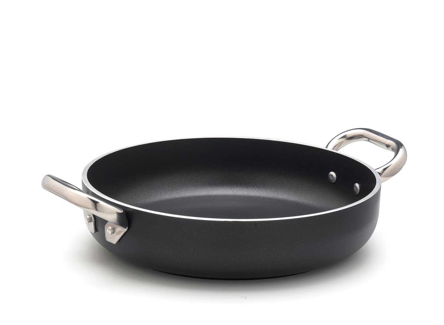 Tegame AlBlack in alluminio antiaderente 5mm, per induzione, due maniglie, diam. 32cm