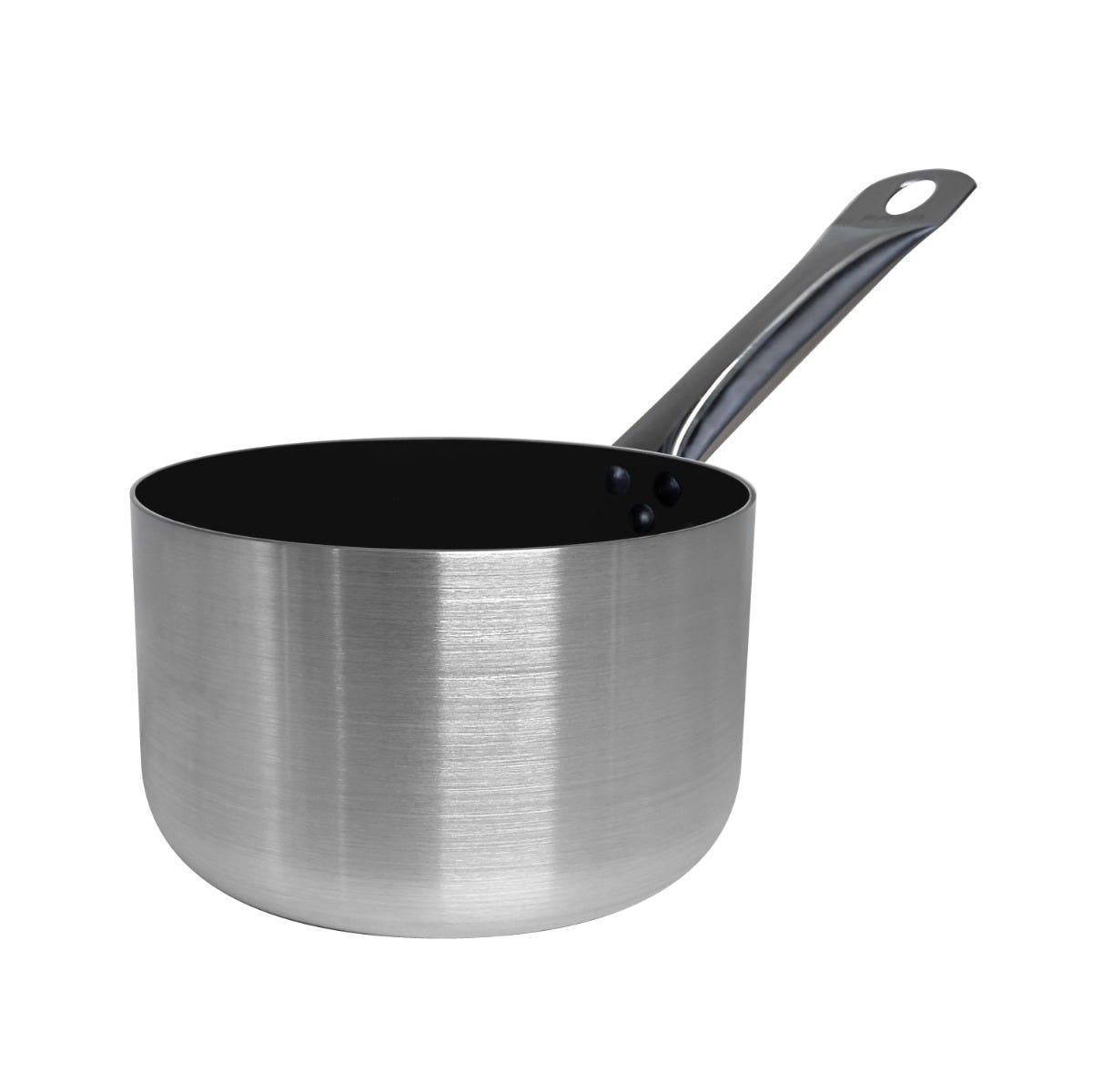 Casseruola Alta Basic in alluminio antiaderente per induzione con manico in acciaio inox, spessore 3 mm, diam. 16 cm