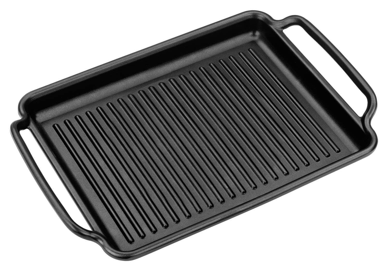 Plate with grill in non-stick die-cast aluminum for induction, Solid + line, diam. 40cm