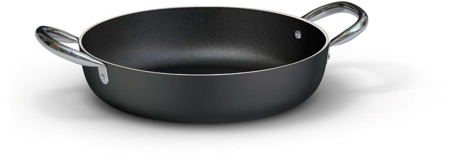 Non-stick aluminum pan for induction with stainless steel handles, 4 mm thick, diam. 28cm