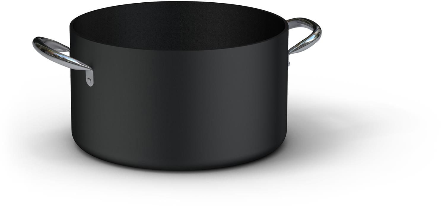 Medium non-stick aluminum saucepan for induction with two handles, 4 mm thick, diam. 24cm