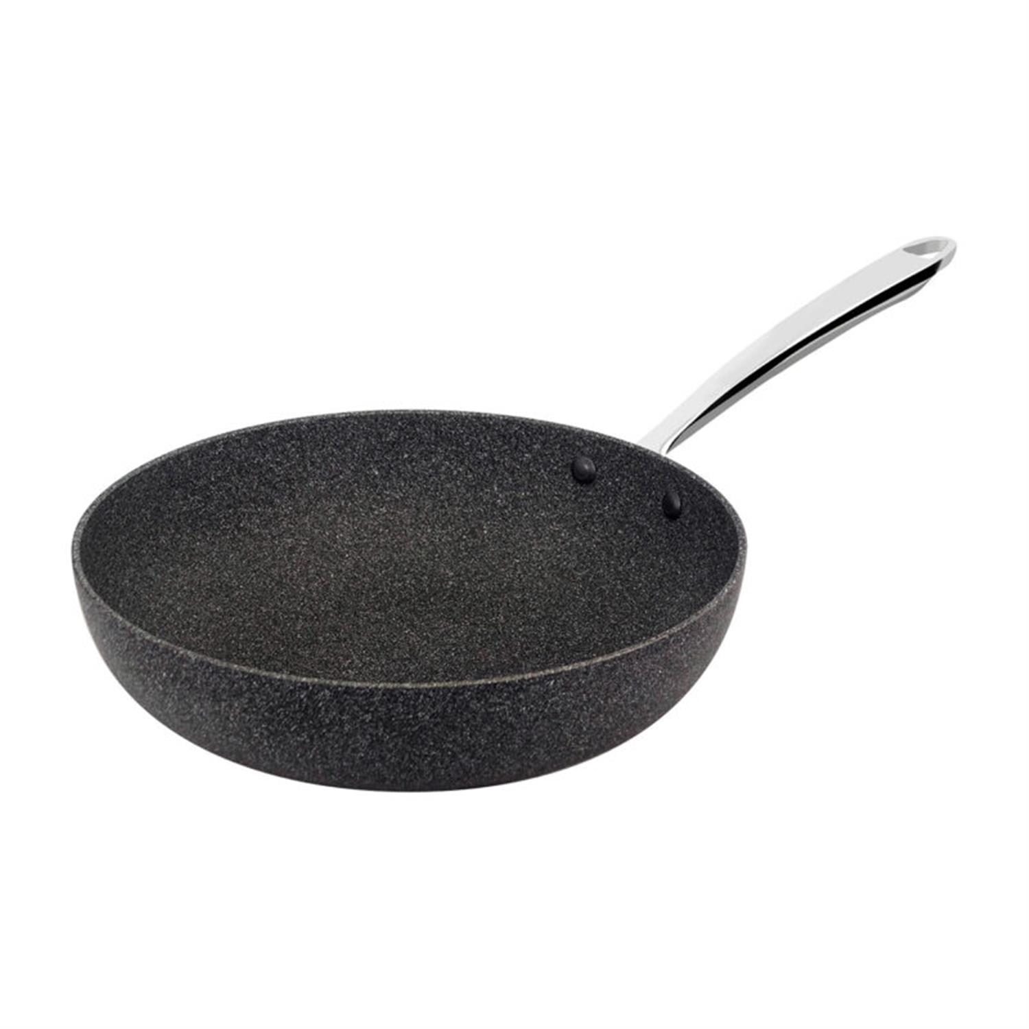 High Flared Shark Skin frying pan in 3mm non-stick aluminum with '1907' handle, diam. 32cm