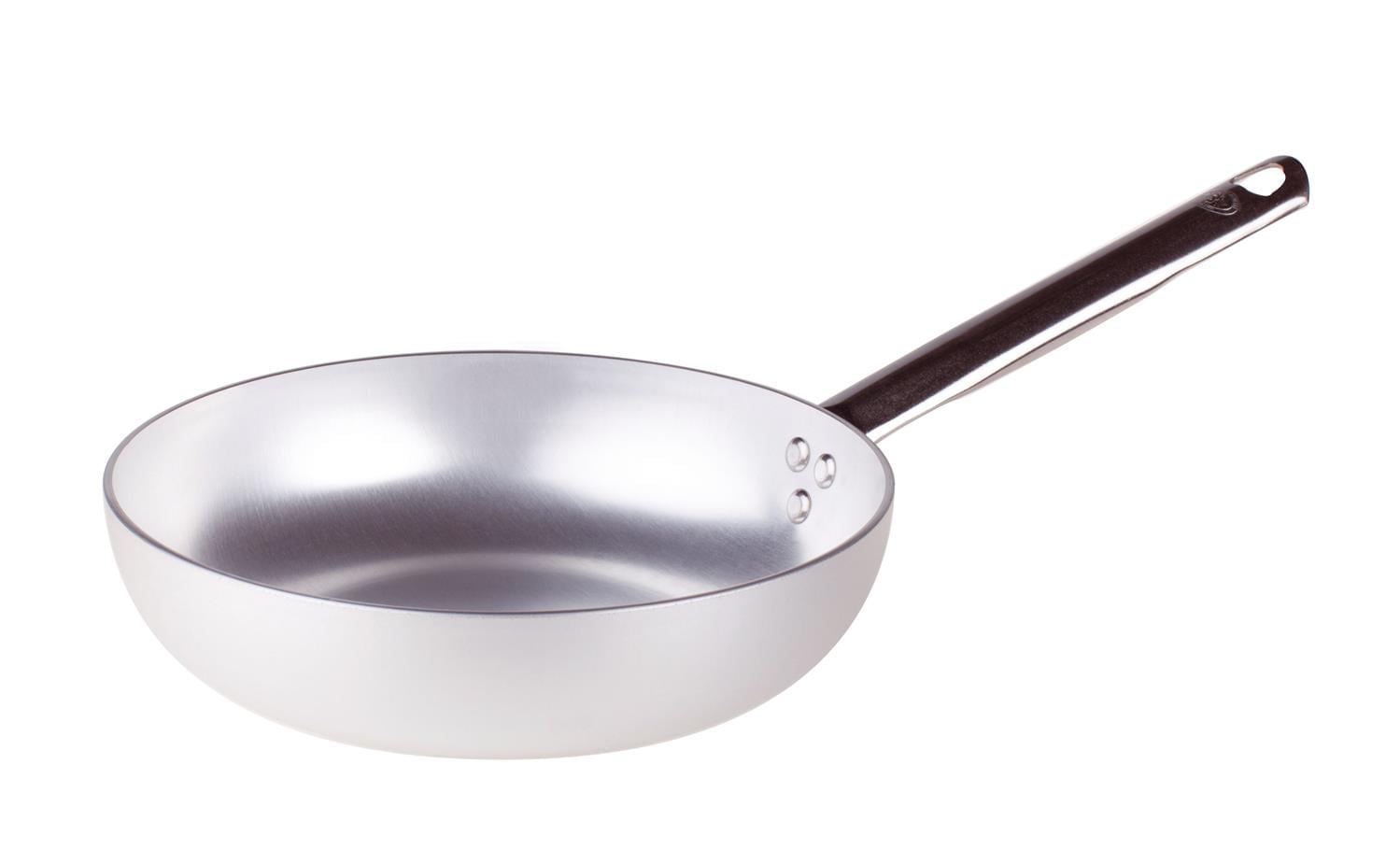 Flared pan for sautéing in aluminum 3mm with handle, diam. 20cm