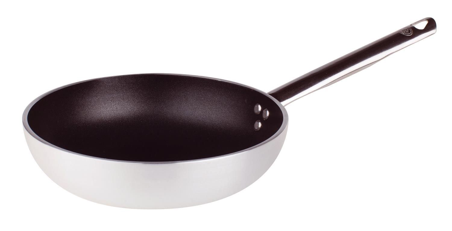 Padella Svasata Alta per saltare in alluminio antiaderente 5mm con manico, diam. 24cm