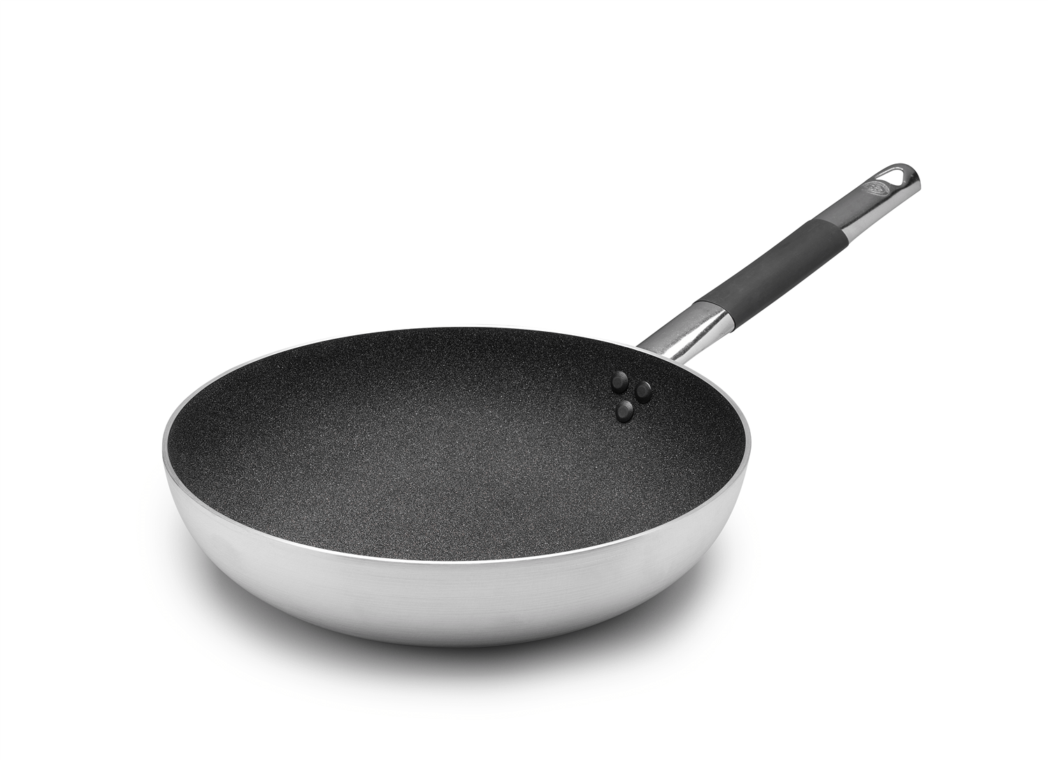 High Flared Shark Skin frying pan in 3mm non-stick aluminum, for induction with 