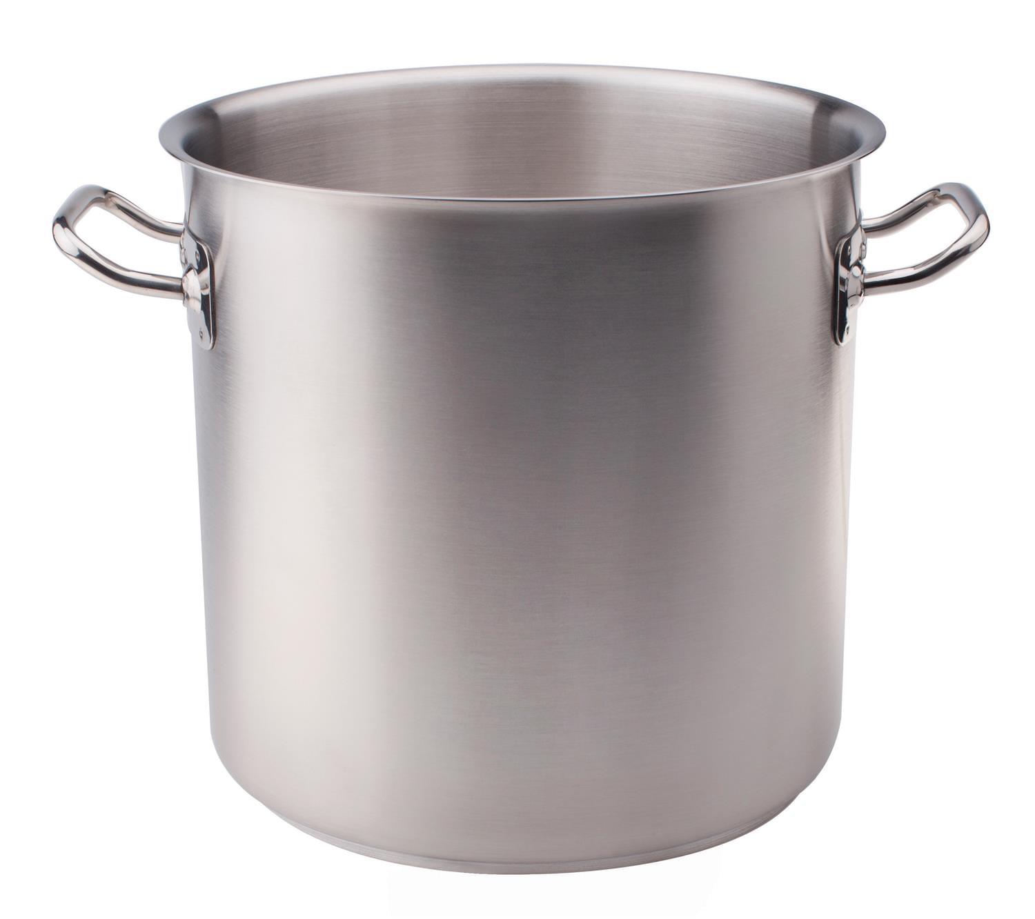 High saucepan in stainless steel for induction, two handles, diam. 20cm