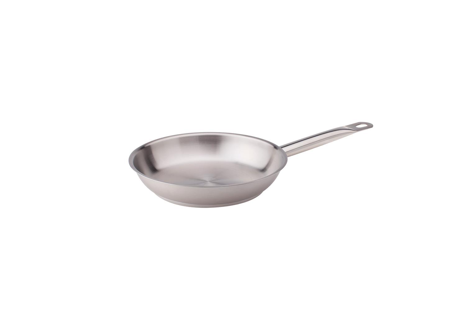 Stainless steel frying pan for induction with tubular stainless steel handle, diam. 32cm
