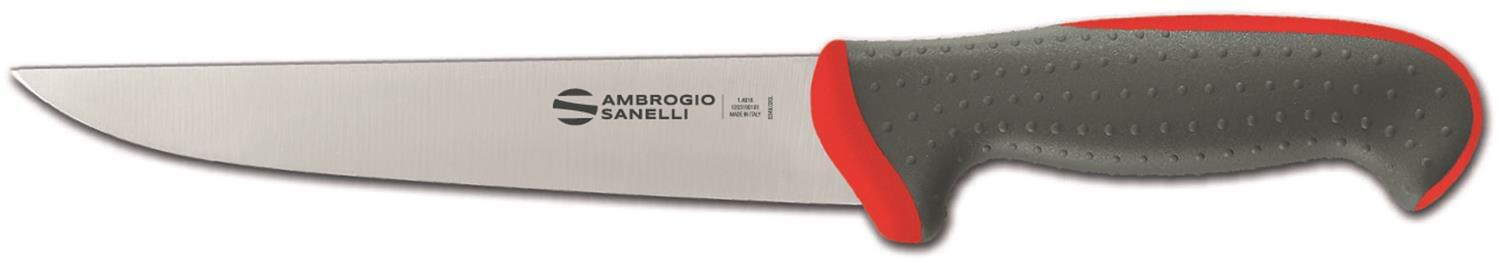 Straight boning knife, 18 cm blade, red colour, Tecna line