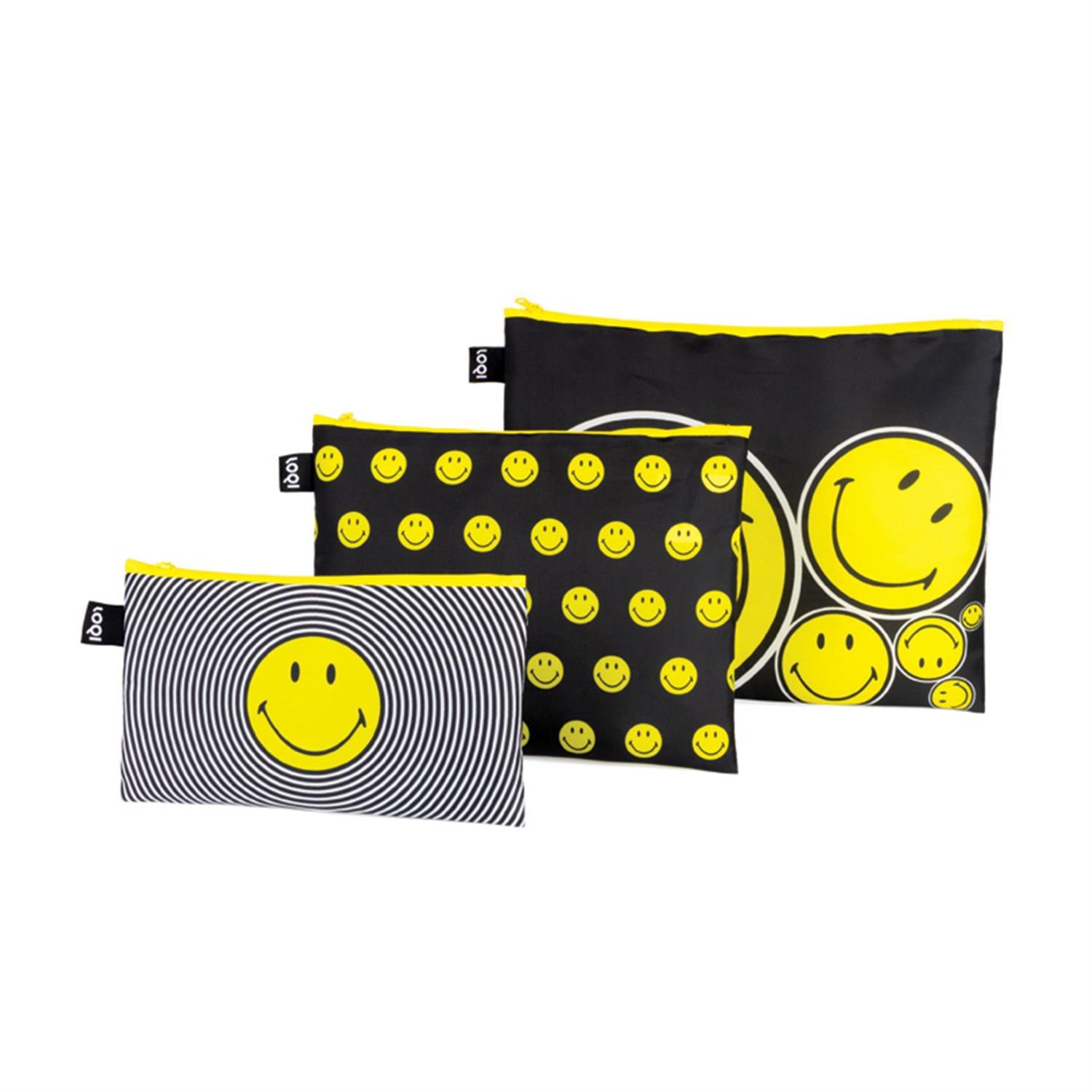 Zip Pocket 'Smiley Spiral, Dots, Spots' assorted, 3 assorted pieces