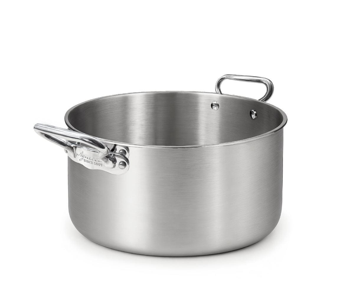 Casseruola Alta in alu-inox 3ply satinato, per induzione con due maniglie, diam. 24cm