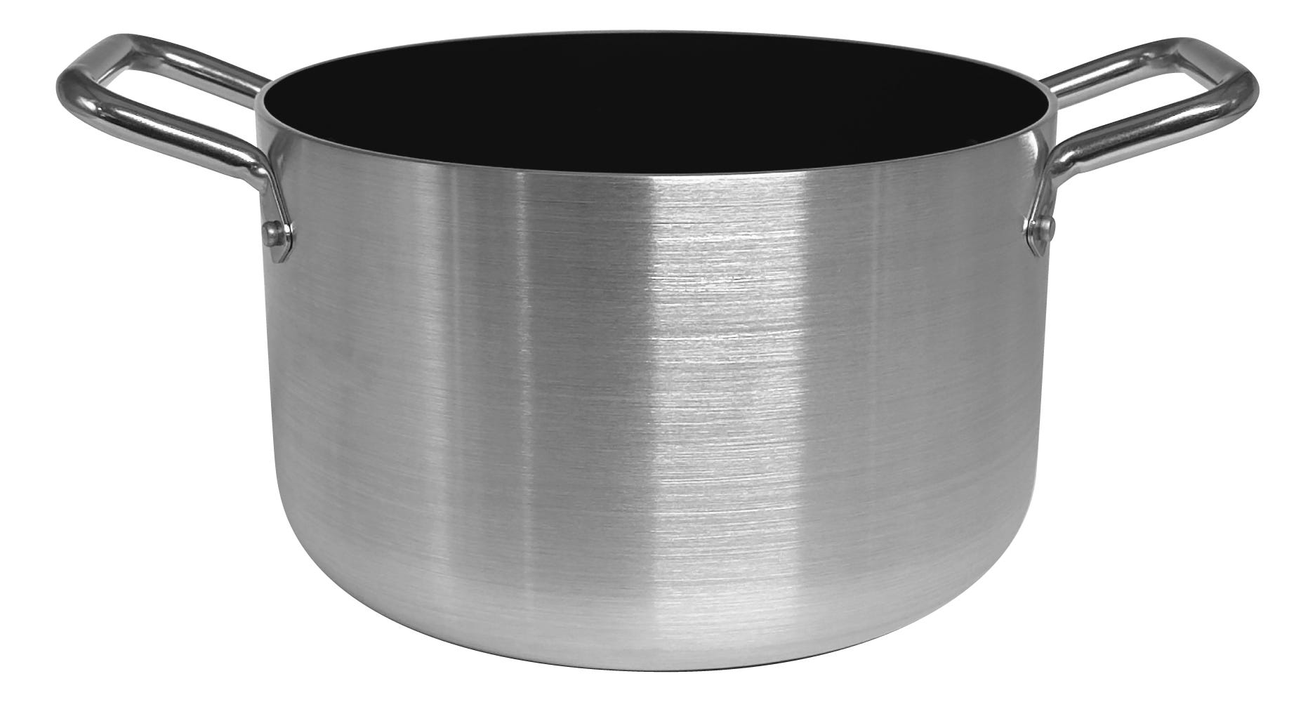 Casseruola Alta Basic in alluminio antiaderente per induzione con due maniglie in acciaio inox, spessore 3 mm, diam. 20 cm