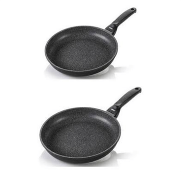 Risolì - Bis di padelle in alluminio antiaderente Granito Hard Stone, diam. 24 cm e 28 cm