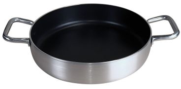 Basic non-stick aluminum pan for induction with stainless steel handle, 3 mm thick, diam. 40 cm