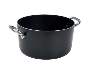 Casseruola Alta AlBlack in alluminio antiaderente 3mm, due maniglie, diam. 24cm