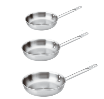 Tris di padelle Paderno in trimetallo per induzione di diam.  24-28-32cm - Serie 2500 3-Ply