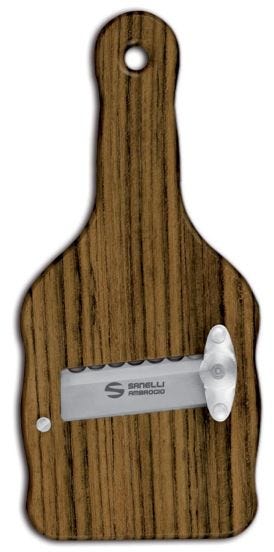 Affettatartufi in legno di Ovangkol lama ondulata di Sanelli Ambrogio