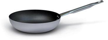 High flared non-stick aluminum pan for sautéing with a stainless steel handle, diam. 24cm