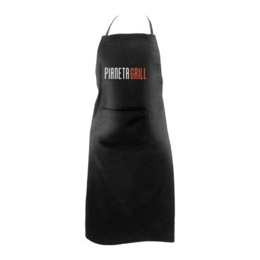 Grembiule in cotone con logo a colori e tasca Pianeta Grill