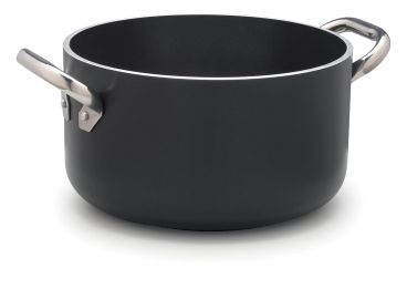 Casseruola Alta AlBlack in alluminio antiaderente 5mm, per induzione, due maniglie, diam. 32cm