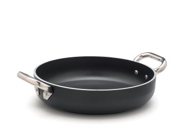 Tegame AlBlack in alluminio antiaderente 5mm, per induzione, due maniglie, diam. 28cm