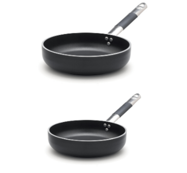 Bis di padelle dritte antiaderenti per induzione con manico inox cool, spessore 5 mm, diam. 24 e 28cm