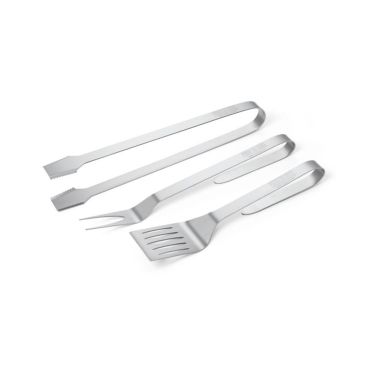 Kit utensili in acciaio per Barbecue Pianeta Grill, pinza, forchettone e spatola
