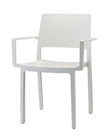 Set di Sedie da Esterno con braccioli modello Kate, 4 pezzi, colore Lino - SCAB