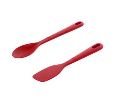 Cucchiaione e Spatola colore rosso in silicone Ballarini