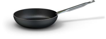 Padella svasata alta in alluminio antiaderente per induzione, spessore 4 mm, diam. 40cm