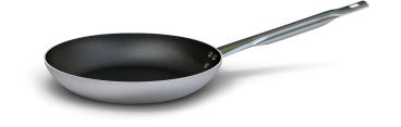 Low flared pan in non-stick aluminum for induction with one handle, thickness 4 mm, diam. 24cm