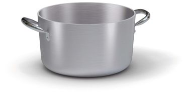 Medium saucepan in aluminum for induction with two handles, thickness 4 mm, diam. 28cm