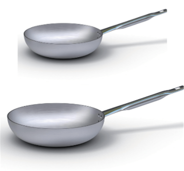 Ballarini - Bis of high flared aluminum frying pans, diam. 24 and 28cm