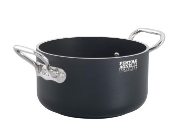 Casseruola Alta AlBlack 1907 in alluminio antiaderente 5mm, due maniglie, diam. 28cm