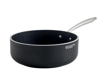 Casseruola Bassa AlBlack 1907 in alluminio antiaderente 5mm, un manico, diam. 24cm