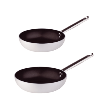 Batteria 2 Padelle Svasate Alte in alluminio antiaderente 3mm di Pentole Agnelli, diam. 20 e 24cm