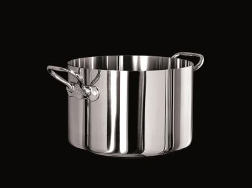 Casseruola Alta Alu-inox 1907 3ply lucido, per induzione con due maniglie,  diam. 20cm