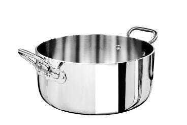 Casseruola Bassa Alu-inox 5-PLy lucido, per induzione con due maniglie, diam. 28cm