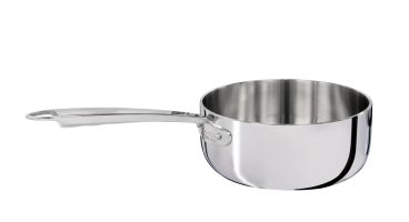 Casseruola bassa Alu-inox 5-PLy lucido, per induzione con un manico, diam. 20cm