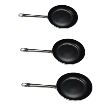 Tris padelle Fasa svasate in alluminio antiaderente per induzione con diam. 24,28,32cm 
