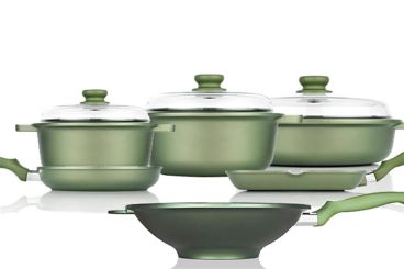 Batteria di pentole in alluminio antiaderente Dr Green di Risolì, 6 pezzi