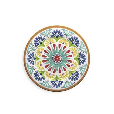 Flat plate in melamine, Porto Line, diam. 26.7cm - 6 pieces