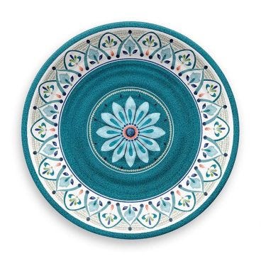 Flat plate in melamine, Rabat line, diam. 26.7cm - 6 pieces