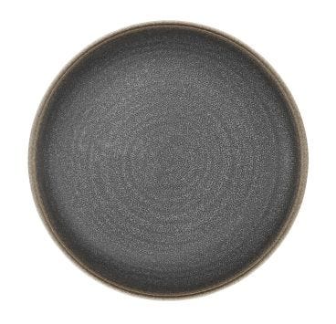 Flat plate in melamine, Rena Nera Line, diam. 26.7cm - 6 pieces