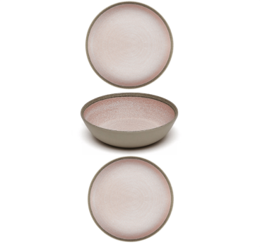 Melamine plate set, Rena Rosa line, 18 pieces