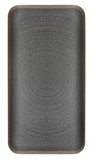 Vassoio rettangolare grande in melamina, Linea Rena Nera, dim. 38x19cm