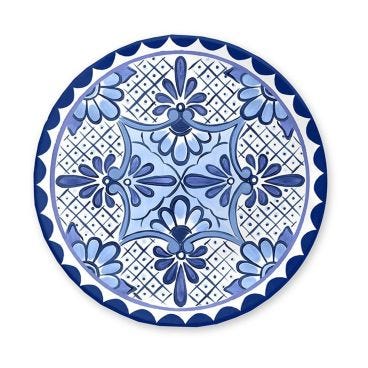 Dessert plate in melamine, Santorini Line, diam. 20,7cm - 4 assorted pieces