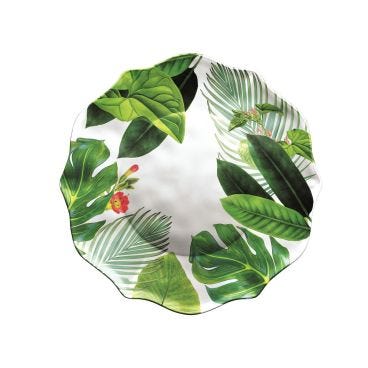 Flat plate in melamine, York Floral line, diam. 29,2cm - 6 pieces