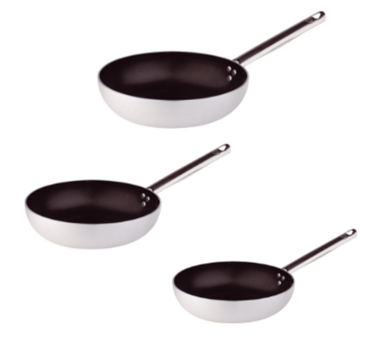 Batteria 3 Padelle Svasate linea Alluminio Antiaderente, 3mm, diam. 20/24/28 cm