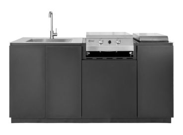 Cucina da esterno Flaminia Roma 180 Manganese, con barbecue elettrico, fornello e lavello - Flaminia Outdoor